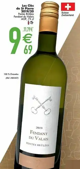 Cora Les clés de st pierre 2019-20 pentes brûlées fendant du valais aop aanbieding