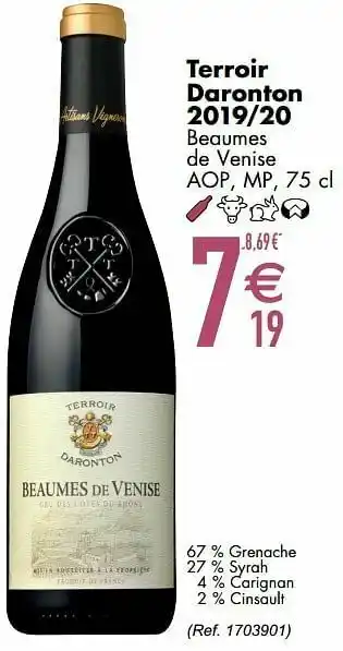 Cora Terroir daronton 2019-20 beaumes de venise aop mp aanbieding