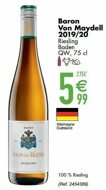 Baron von maydell 2019-20 riesling baden qw