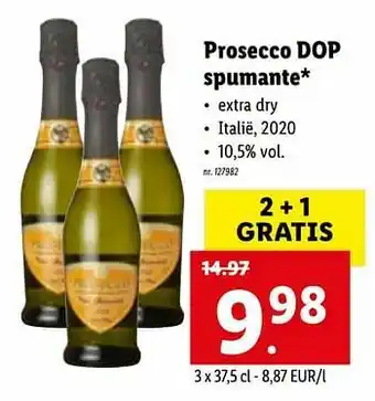 Lidl Prosecco dop spumante aanbieding