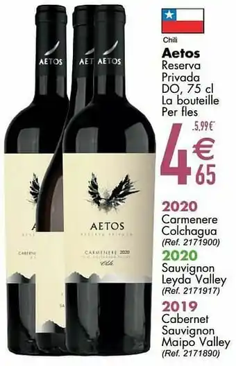 Cora Aetos reserva privada do 2020 carmenere colchagua aanbieding