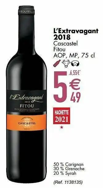 L’extravagant 2018 cascastel fitou aop mp
