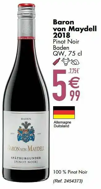 Cora Baron von maydell 2018 pinot noir baden qw aanbieding
