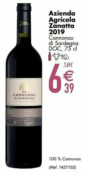 Cora Azienda agricola zanatta 2019 cannonau di sardegna doc aanbieding