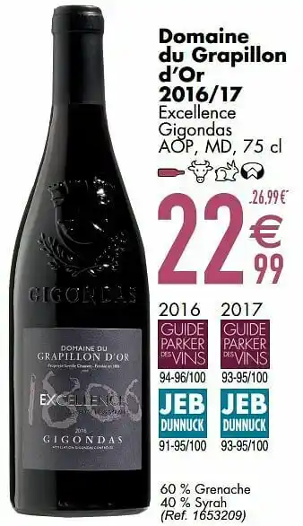 Cora Domaine du grapillon d’or 2016-17 excellence gigondas aop md aanbieding
