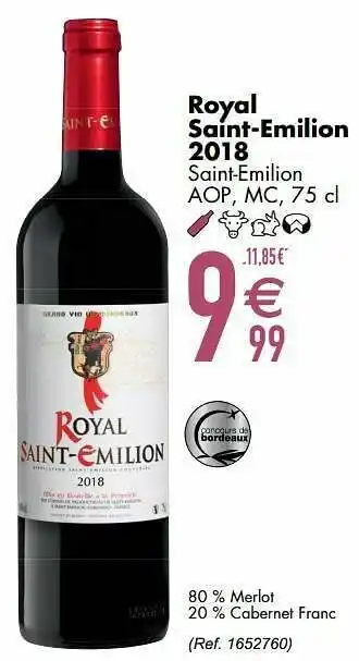 Cora Royal saint-emilion 2018 saint-emilion aop mc aanbieding