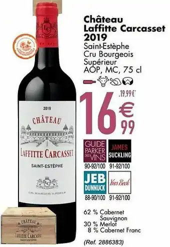 Cora Château laffitte carcasset 2019 saint-estèphe cru bourgeois supérieur aop mc aanbieding