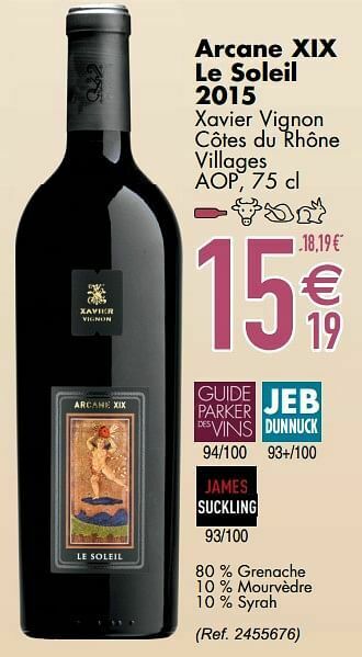 Cora Arcane xix le soleil 2015 xavier vignon côtes du rhône villages aop aanbieding