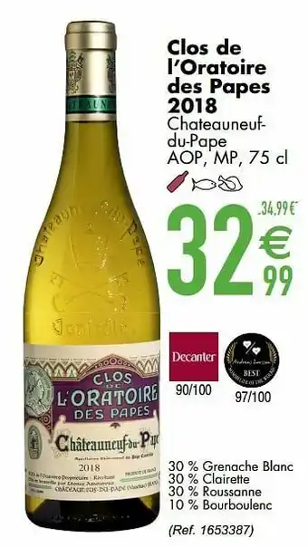 Cora Clos de l’oratoire des papes 2018 chateauneufdu-pape aop mp aanbieding
