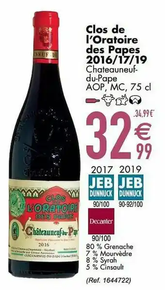 Cora Clos de l’oratoire des papes 2016-17-19 chateauneufdu-pape aop mc aanbieding