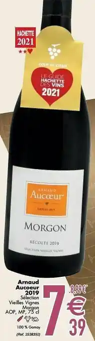 Cora Arnaud aucoeur 2019 sélection vieilles vignes morgon aop aanbieding