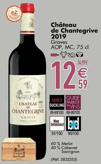 Cora Château de chantegrive 2019 graves aop mc aanbieding