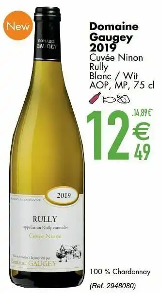 Cora Domaine gaugey 2019 cuvée ninon rully blanc - wit aop aanbieding