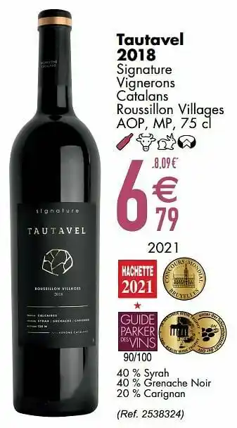 Tautavel 2018 signature vignerons catalans roussillon villages aop mp
