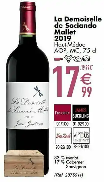 La demoiselle de sociando mallet 2019 haut-médoc aop mc