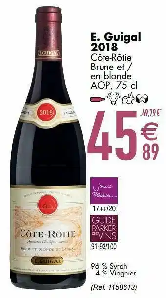 Cora E. guigal 2018 côte-rôtie brune et - en blonde aop aanbieding