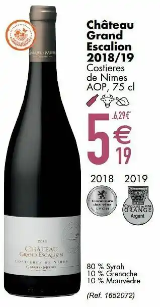Cora Château grand escalion 2018-19 costieres de nimes aop aanbieding