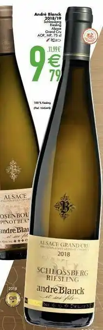 Cora André blanck 2018-19 schlossberg riesling alsace grand cru aop aanbieding