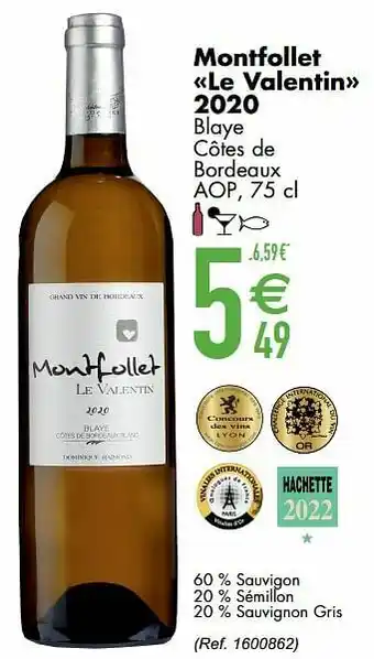 Cora Montfollet le valentin 2020 blaye côtes de bordeaux aop aanbieding