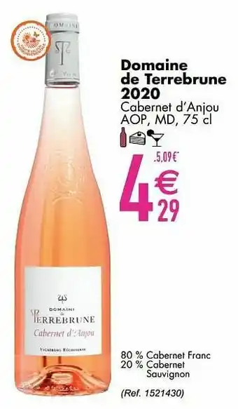Cora Domaine de terrebrune 2020 cabernet d’anjou aop aanbieding