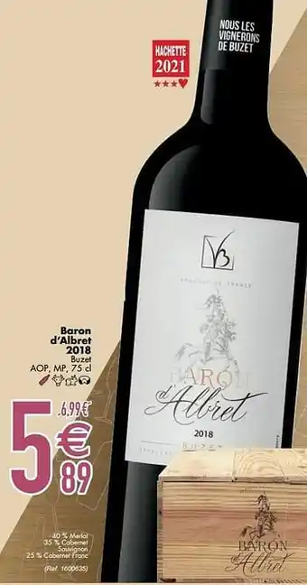 Cora Baron d’albret 2018 buzet aop mp aanbieding