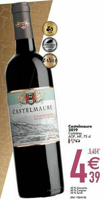 Castelmaure 2019 corbières aop mp