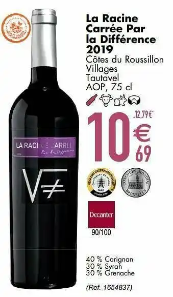 Cora La racine carrée par la différence 2019 côtes du roussillon villages tautavel aop aanbieding