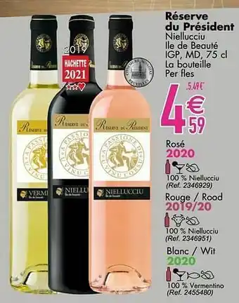 Cora Réserve du président niellucciu ile de beauté igp md rosé 2020 aanbieding