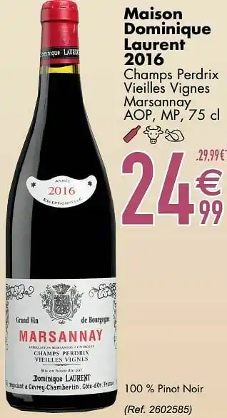 Cora Maison dominique laurent 2016 champs perdrix vieilles vignes marsannay aop mp aanbieding