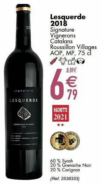Cora Lesquerde 2018 signature vignerons catalans roussillon villages aop mp aanbieding