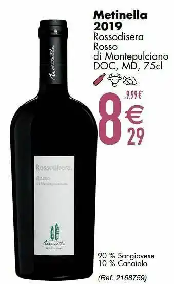 Cora Metinella 2019 rossodisera rosso di montepulciano doc md aanbieding