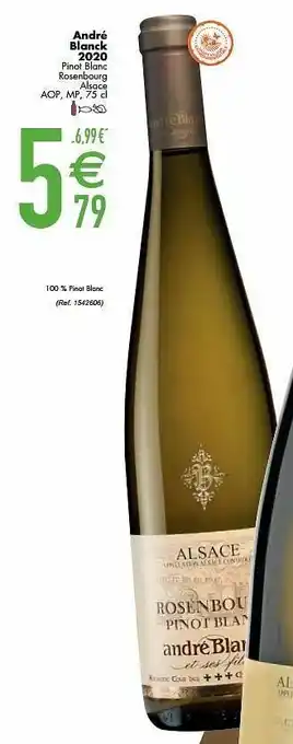 Cora André blanck 2020 pinot blanc rosenbourg alsace aop aanbieding