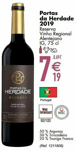 Cora Portas da herdade 2019 reserva vinho regional alentejano ig aanbieding