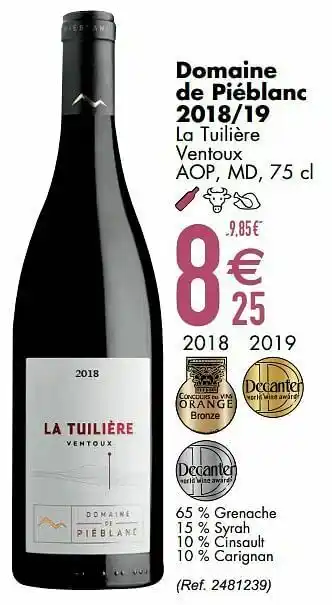 Cora Domaine de piéblanc 2018-19 la tuilière ventoux aop md aanbieding