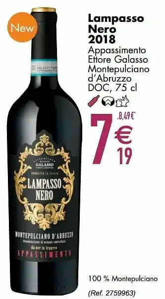Cora Lampasso nero 2018 appassimento ettore galasso montepulciano d’abruzzo doc aanbieding