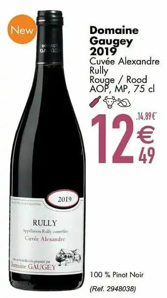 Domaine gaugey 2019 cuvée alexandre rully rouge - rood aop