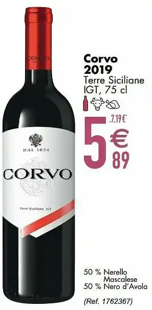 Cora Corvo 2019 terre siciliane igt aanbieding