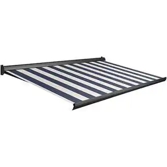 Brico Domasol zonnetent elektrisch ’Factor 10-A’ blauw/witte strepen 400 x 300 cm aanbieding