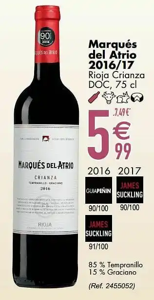 Cora Marqués del atrio 2016-17 rioja crianza doc aanbieding
