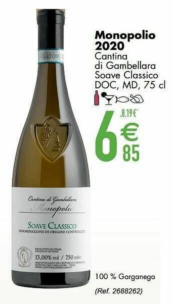 Cora Monopolio 2020 cantina di gambellara soave classico doc md aanbieding