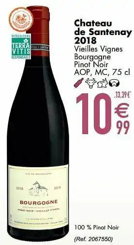 Cora Chateau de santenay 2018 vieilles vignes bourgogne pinot noir aop mc aanbieding