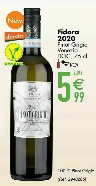 Fidora 2020 pinot grigio venezia doc