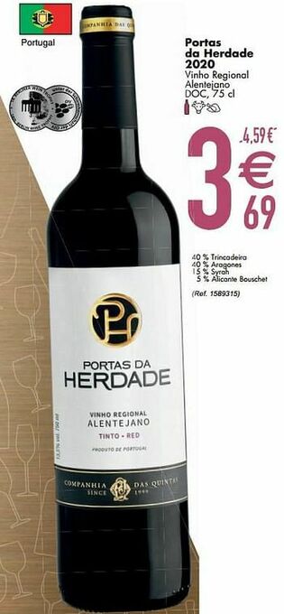 Cora Portas da herdade 2020 vinho regional alentejano doc aanbieding