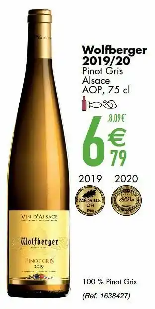 Cora Wolfberger 2019-20 pinot gris alsace aop aanbieding