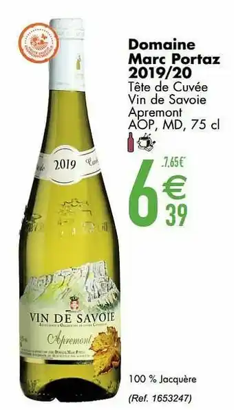 Cora Domaine marc portaz 2019-20 tête de cuvée vin de savoie apremont aop aanbieding