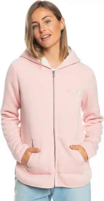 Bol.com Roxy Icy Times Sherpa Fleece hoodie voor Dames Maat M Roze aanbieding