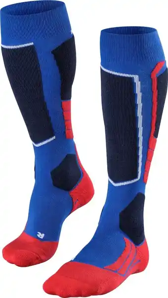 Bol.com FALKE SK2 Intermediate Skiën anti blaren, anti zweet merinowol wintersportsokken heren blauw - Maat 44-45 aanbieding
