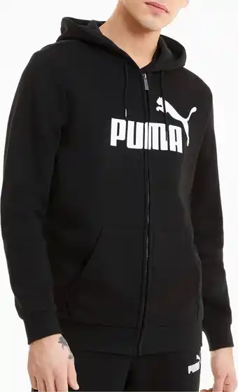 Bol.com PUMA ESS Big Logo FZ Hoodie FL Heren Trui - Zwart - Maat L aanbieding