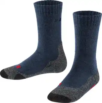 Bol.com FALKE TK2 Wandelen anti blaren, anti zweet merino wol sportsokken kinderen blauw - Maat 35-38 aanbieding
