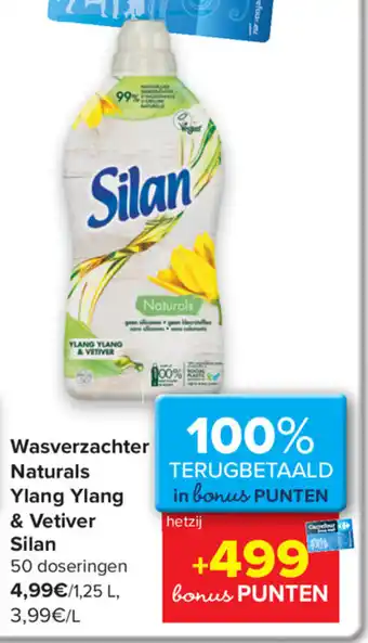 Carrefour Wasverzachter Naturals YIang YIang & Vetiver Silan aanbieding